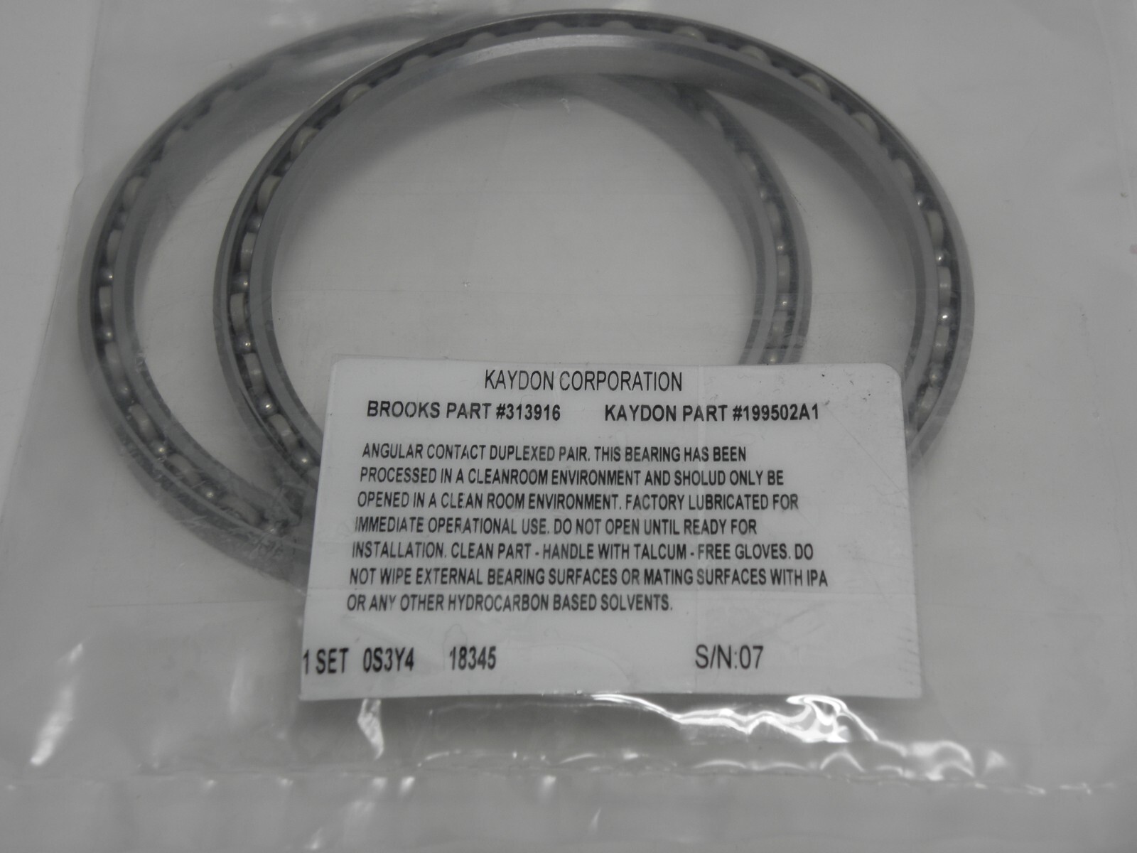 Kaydon Bearing Duplex Pair 199502A1 Brooks #313916