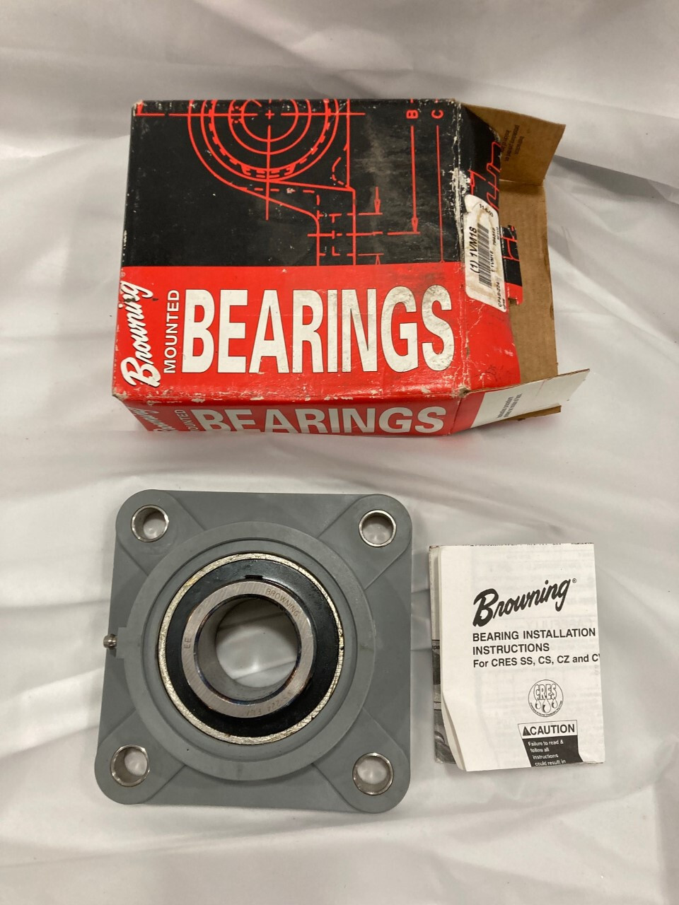 Browning CF4S-224 four bolt flange bearing with 1.5 inch bore