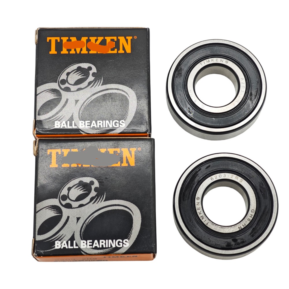 2 PACK Rubber Sealed Bearings For TIMKEN 6203-2RS 6203RS 17X40X12MM