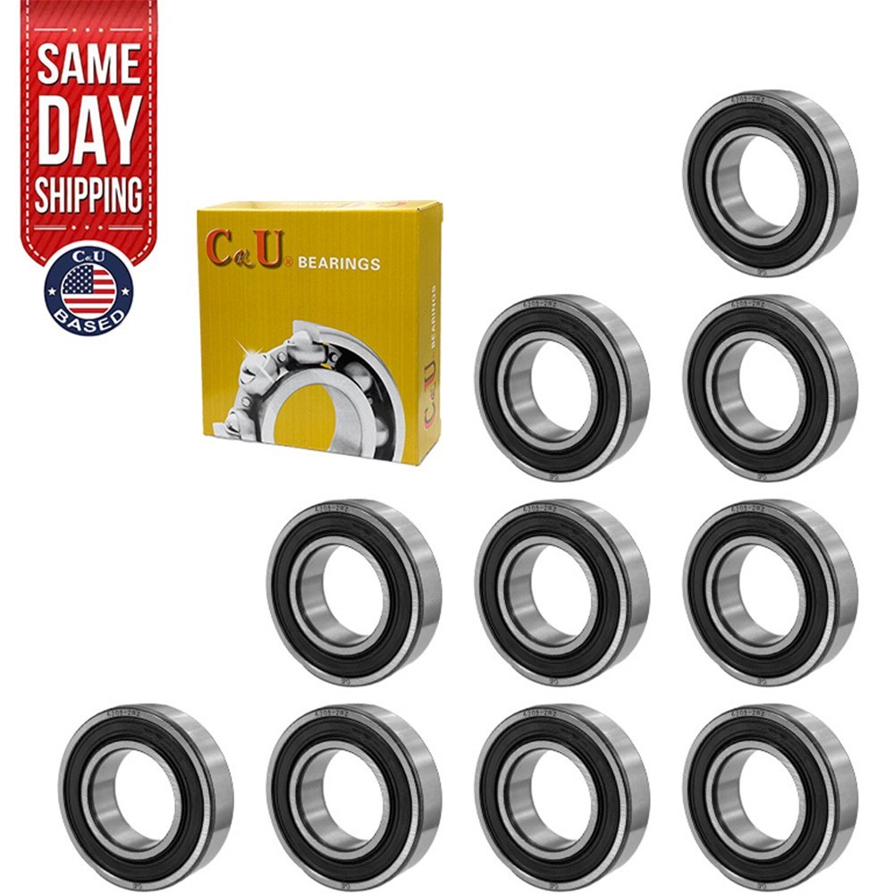 10pcs 6005-2RS Deep Groove Ball Bearings 25x47x12mm Double Rubber Sealed