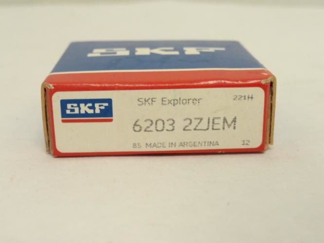 210853 New In Box; SKF 6203-2ZJEM Ball Bearing 17mm ID x 40mm OD x 12mm Width