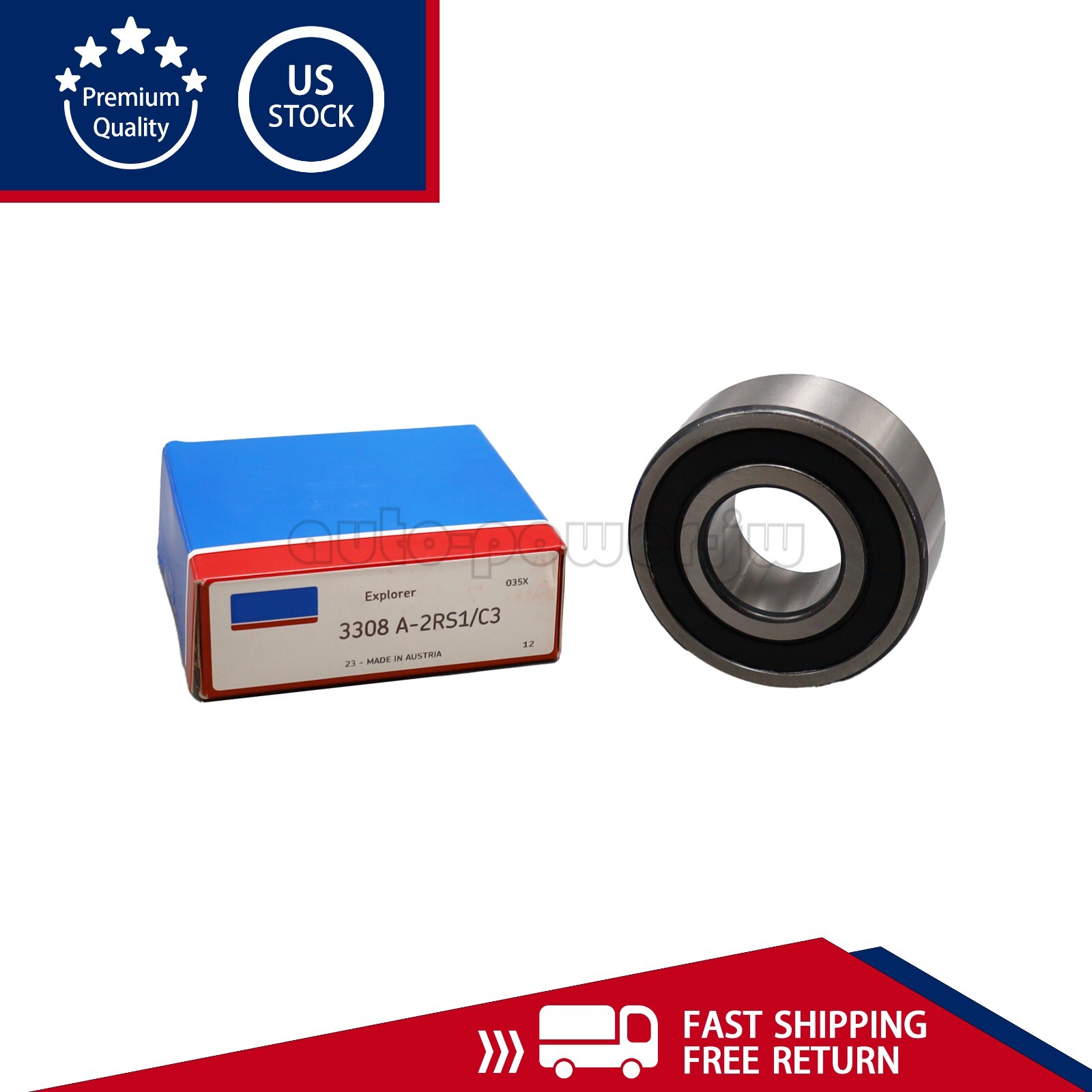 NEW Double Row Angular Contact Ball Bearing 40x90x36.5mm For SKF 3308 A 2RS1/C3
