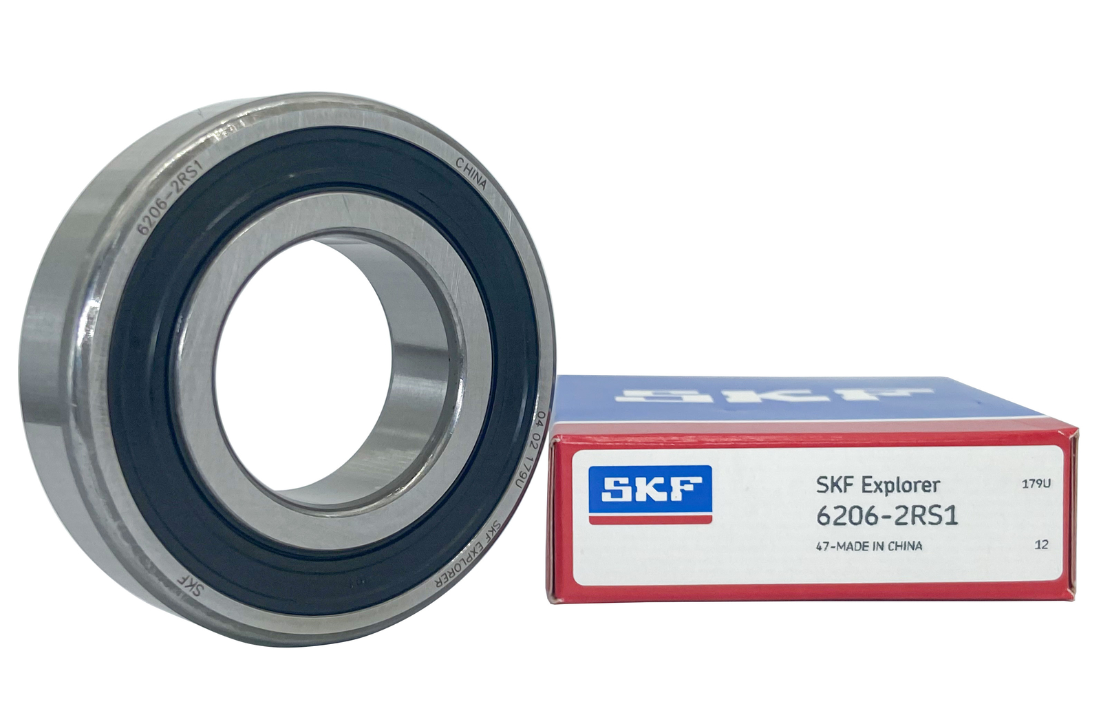 2PACK SKF 6206-2RS1 30X62X16MM Normal Clearance Double Rubber Seal Ball Bearings