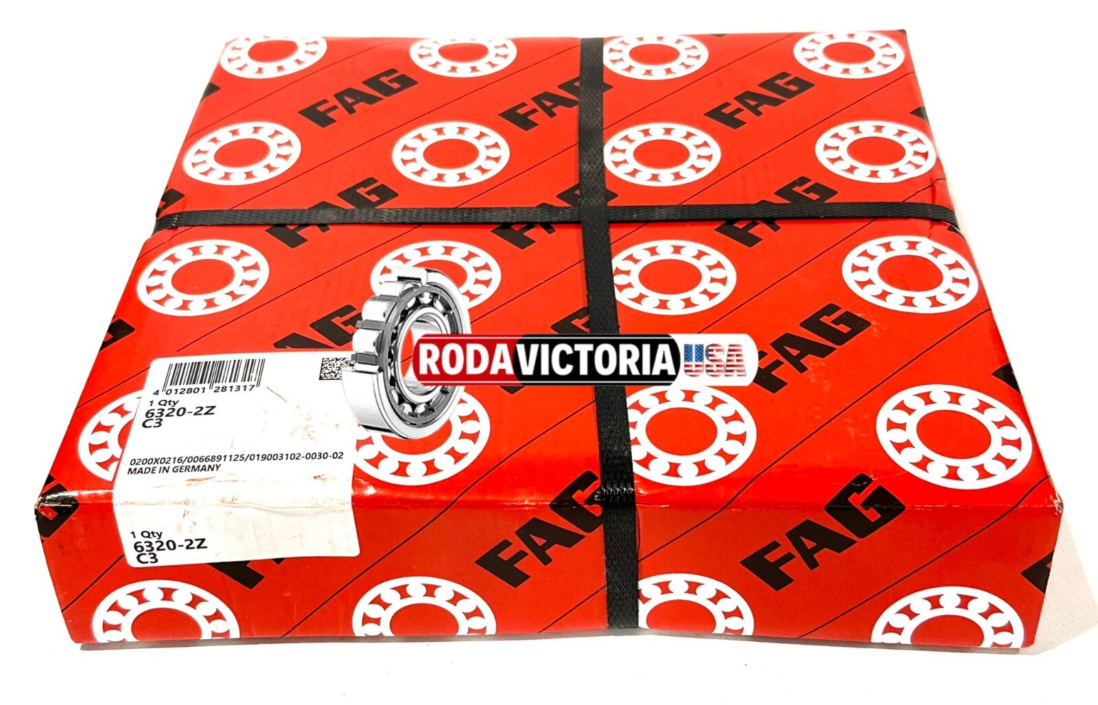 FAG GERMANY 6320 ZZC3 DEEP GROOVE BALL BEARING, METAL SHIELDED 100x215x47mm