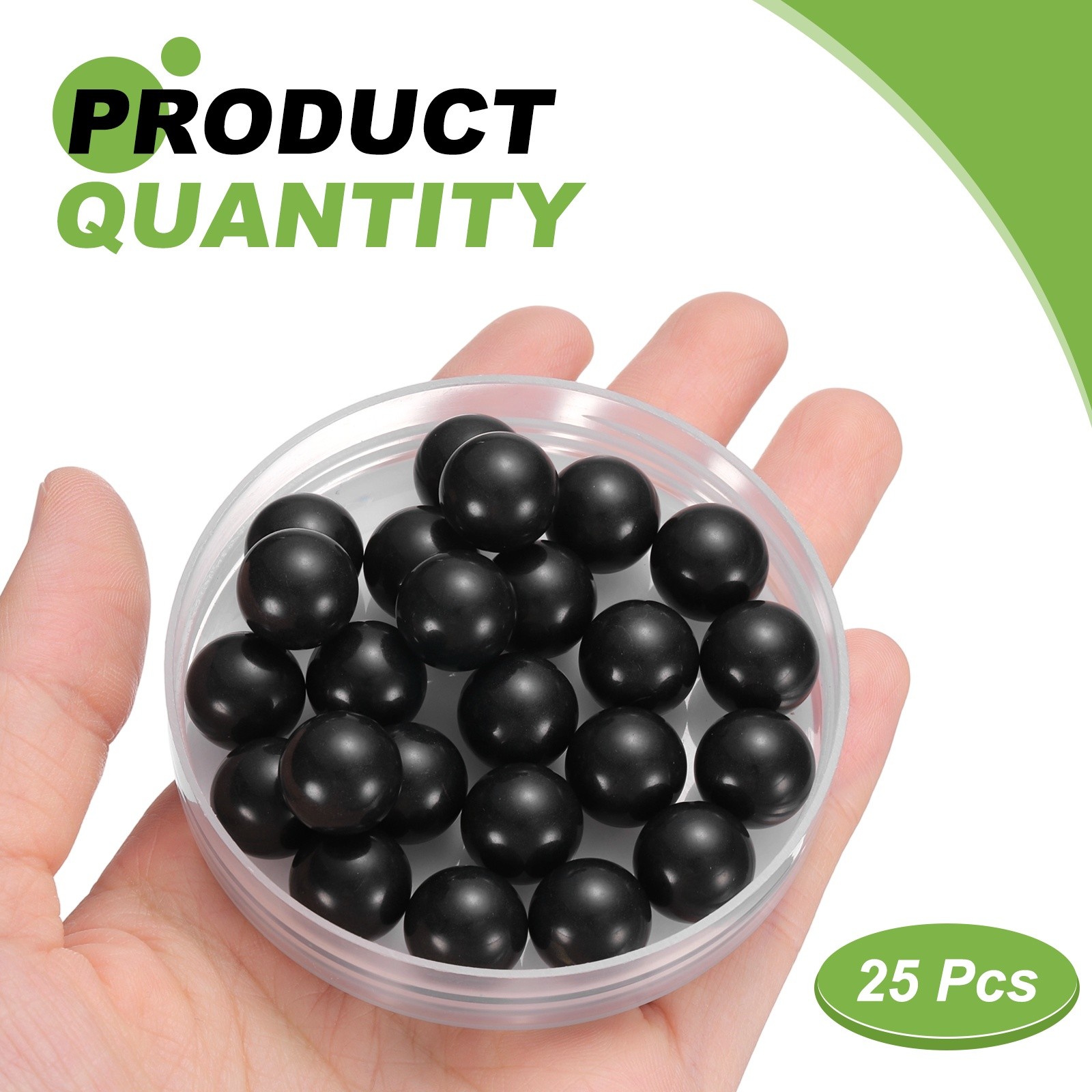 25pcs POM Plastic Bearing Balls G2 1/2″(12.6mm) Solid Plastic Balls, Black