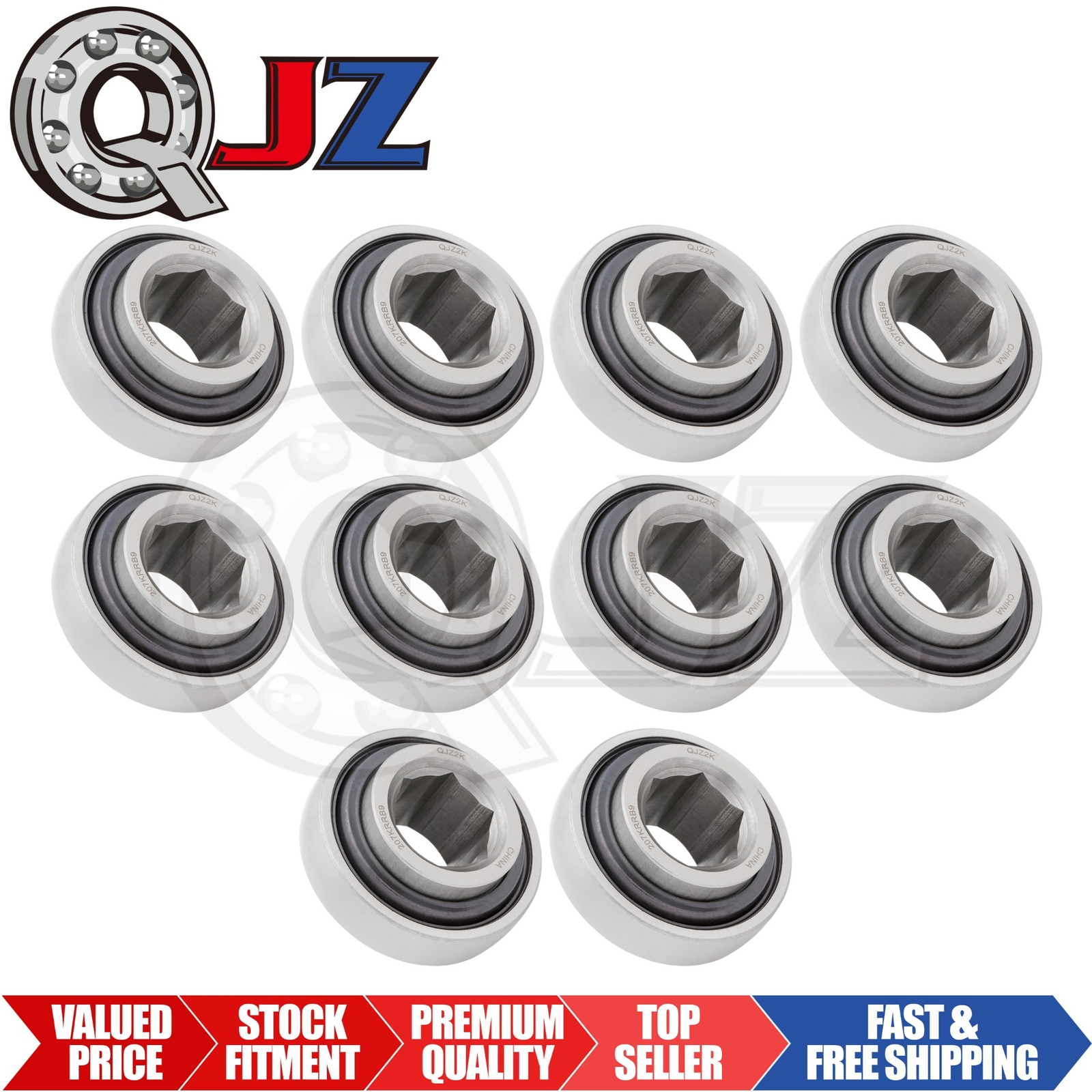 [Qty.10] 207KRRB9 Agricultural Machinery Bearing [1-1/8″ ID x 72mm OD x 17mm W]