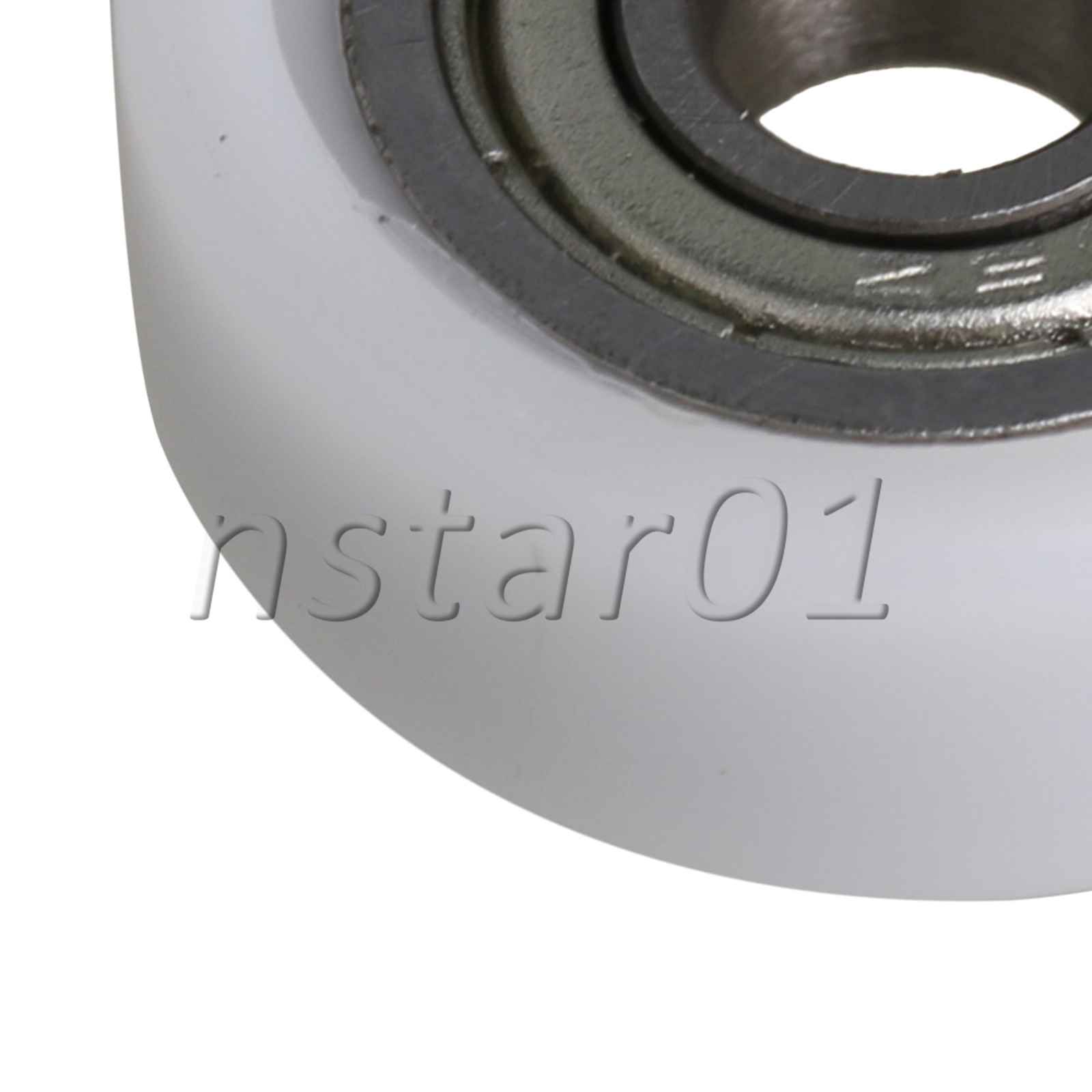 Round Nylon Pulley Wheels Roller Bearing for Slide Window Door Set of 12 White