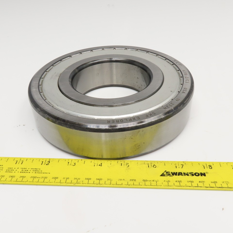 SKF 6318-Z/C3 Single Row Roller Bearing 90mm ID x 190mm OD x 43mm Wide