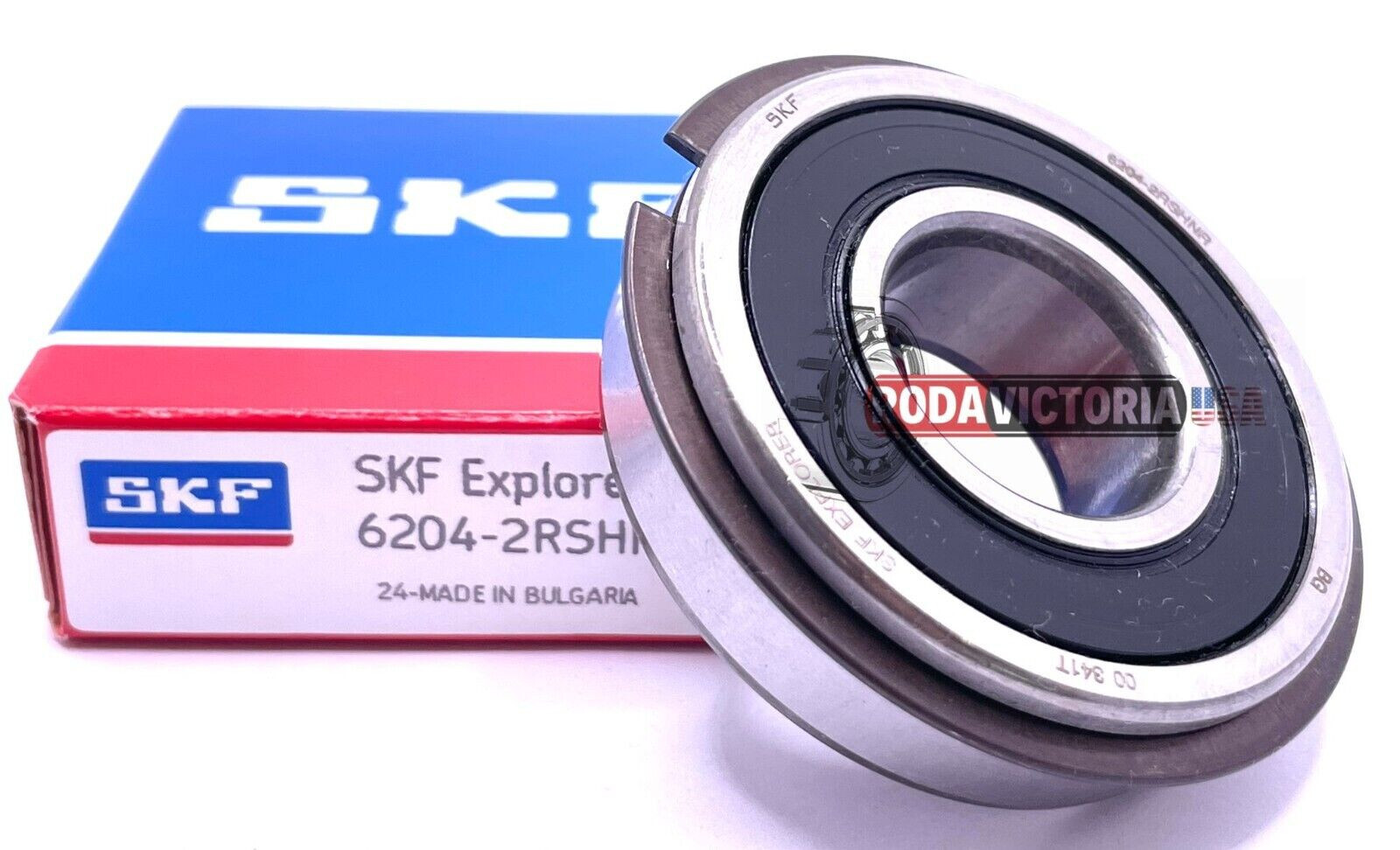 6204 2RSH NR 20x47x14mm SKF RUBBER SEALED Groove Ball Bearing + SNAP RING