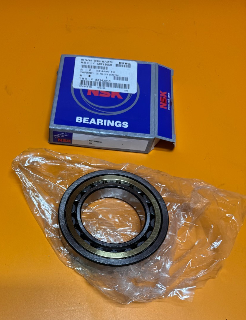 NSK, NU215EMCG46, 215E Roller Ball Bearing 75x130x25mm Brass Cage High Precision