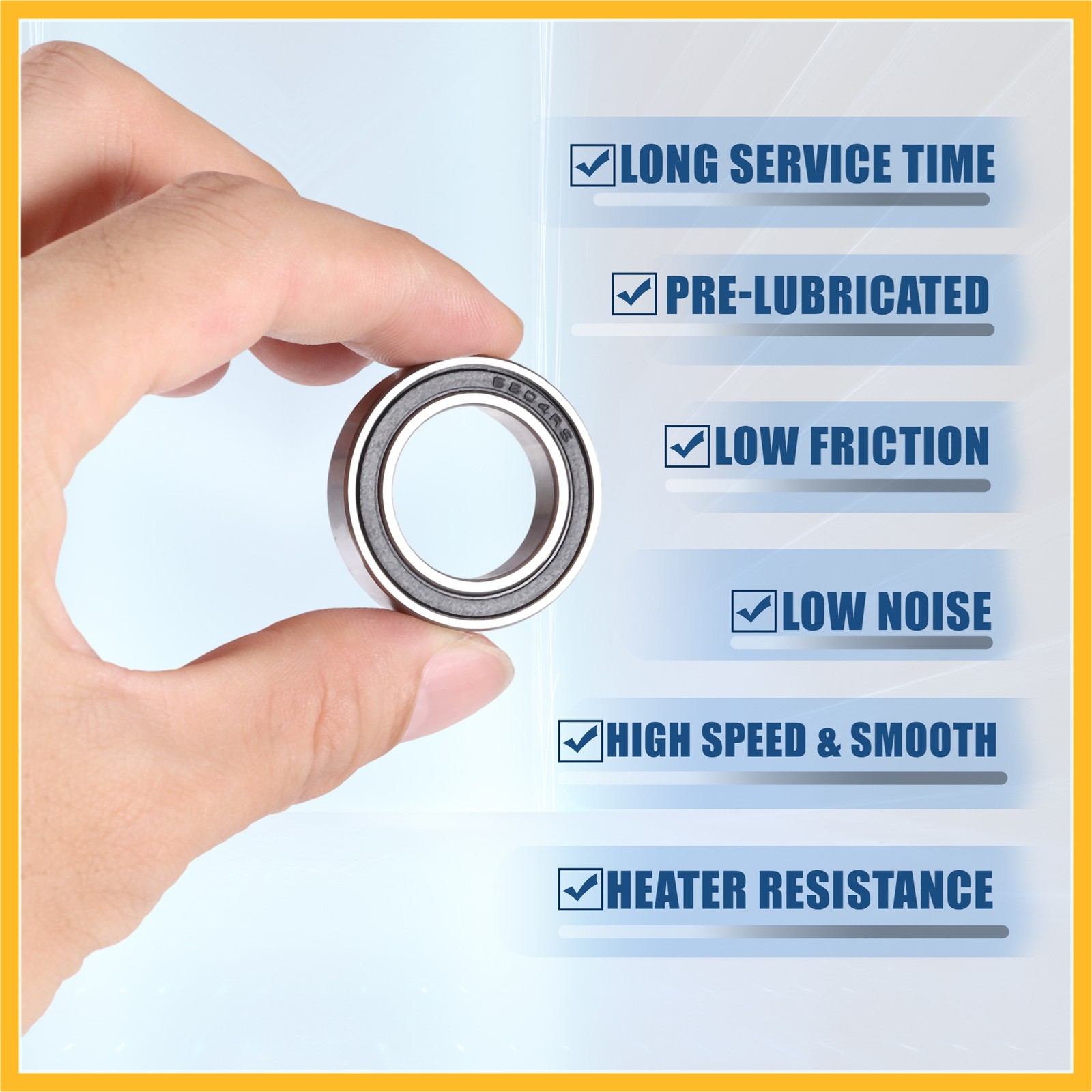 6804-2RS 20x32x7mm Double Rubber Shield Auto Deep Groove Ball Bearings
