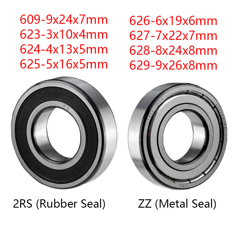Miniature Deep Groove Ball Bearings 609 623 624 625 626-629 ZZ/2RS Bearing Steel