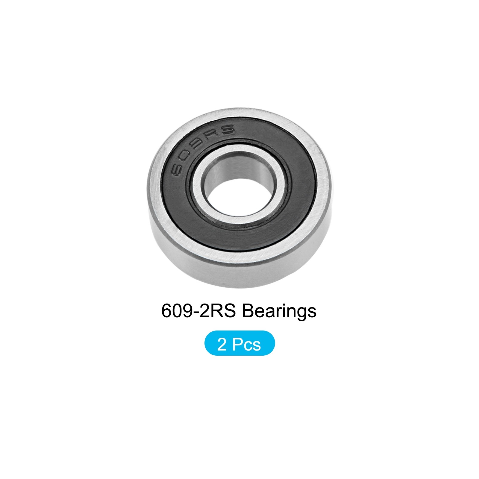 Deep Groove Ball Bearings 609-2RS 9mmx24mmx7mm 2Pcs Chromium Steel Double Sealed