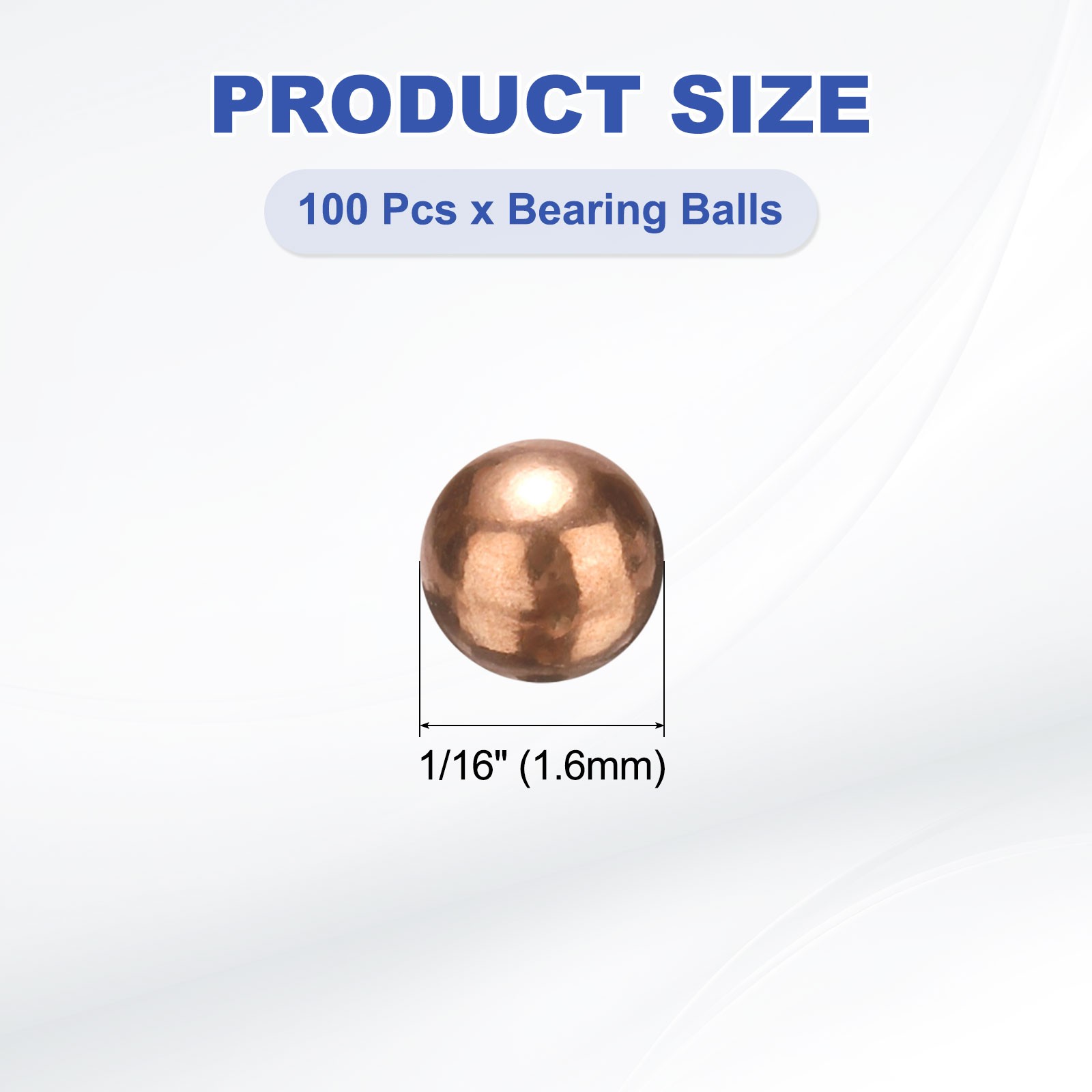 100 Bearings 1/16″ (1.6mm) Precision Copper Balls