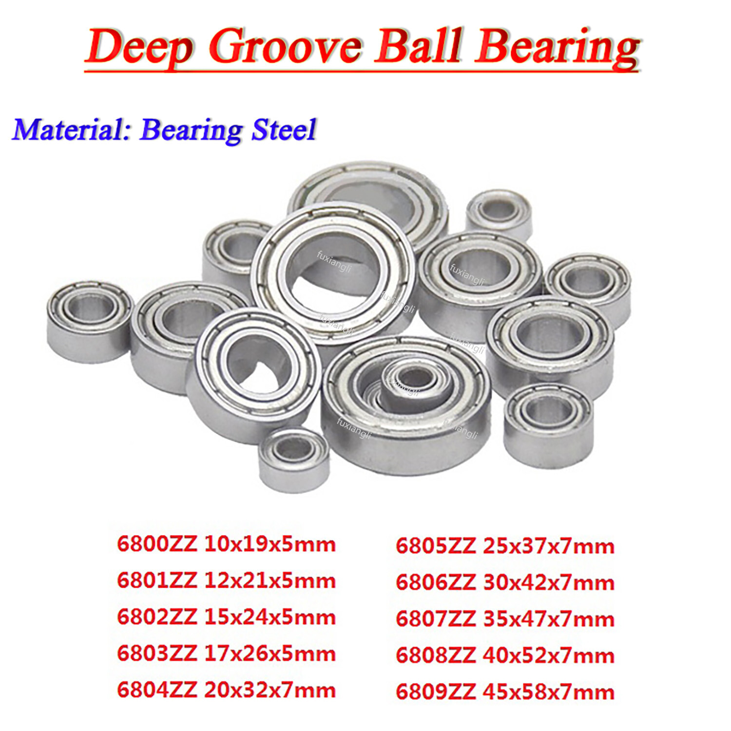 Micro Deep Groove Ball Bearing Metal Seal(2ZZ) 6800ZZ 6801ZZ 6802ZZ to 6809ZZ