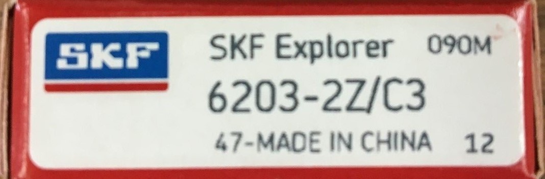 6203-2Z C3 SKF Double Shielded Bearing 17x40x12 (mm)