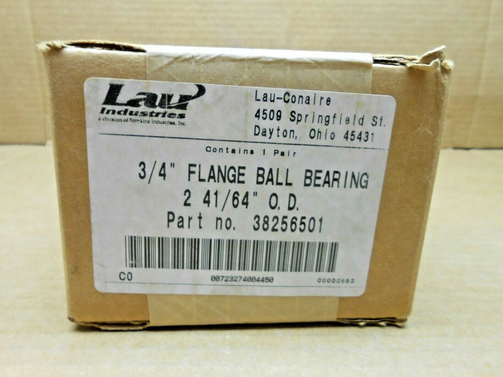 1 NEW PAIR LAU INDUSTRIES 38256501 FLANGE BALL BEARING 3/4″ DIAMETER (10 AVAIL)