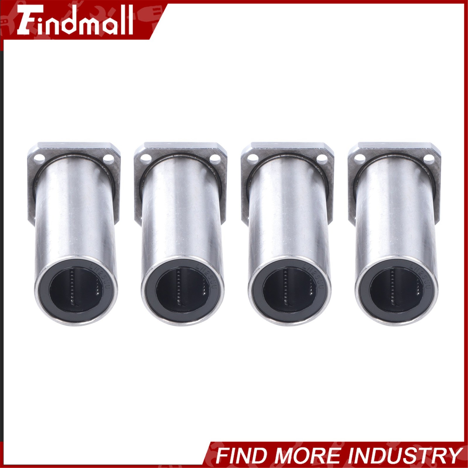 Findmall Steel Cage LMK25UU Linear Bearing 25x40x59mm Square Flange for CNC