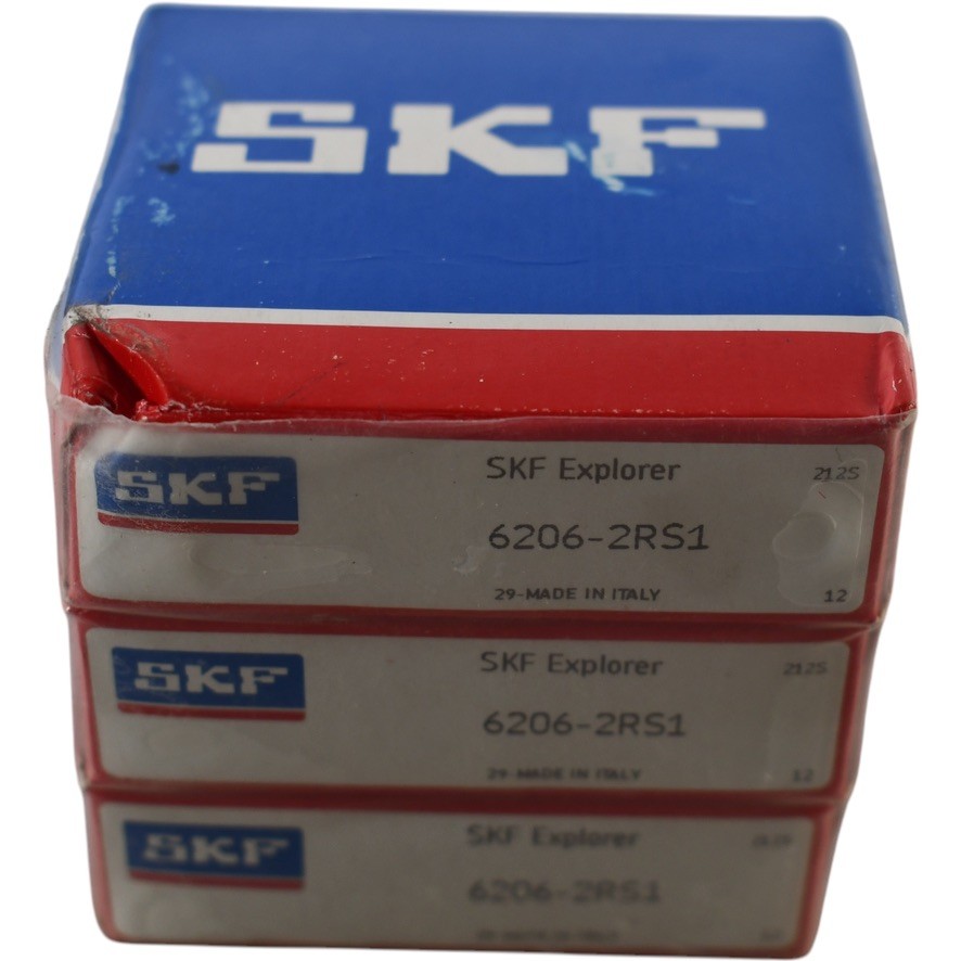 Lot of 3 NEW SKF 6206-2RS1 Radial/Deep Groove Ball Bearing – Straight Bore, 30 m