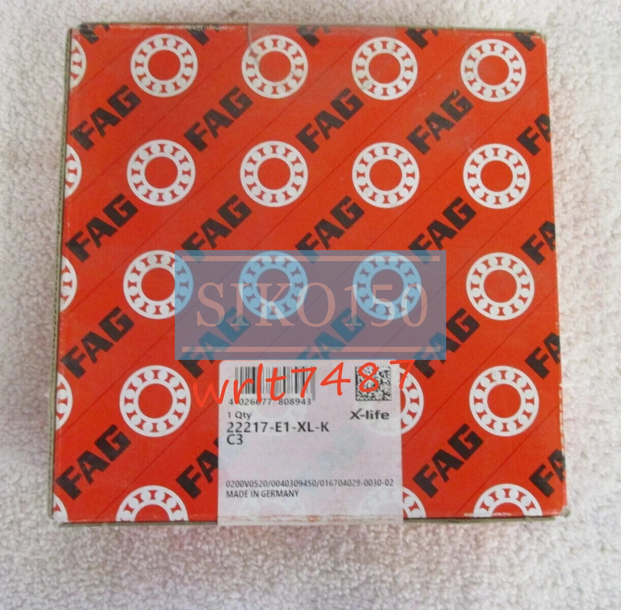 1PC NEW FAG 22217-E1-XL-K-C3 self-aligning roller bearing .