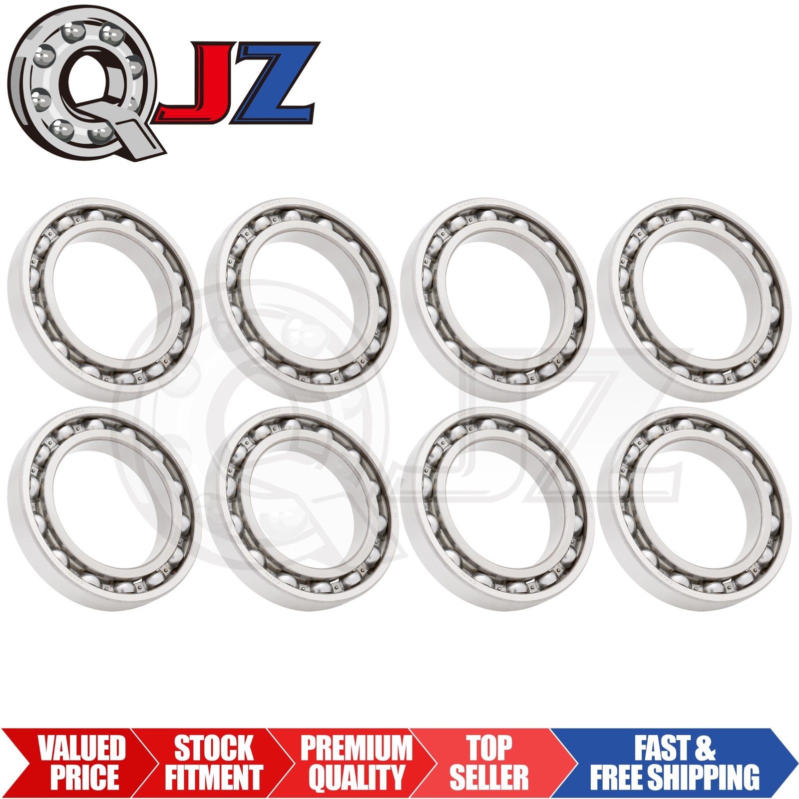 [Qty.8] 6022-OPEN Radial Deep Groove Ball Bearing [110mm ID x 170mm OD x 28mm W]