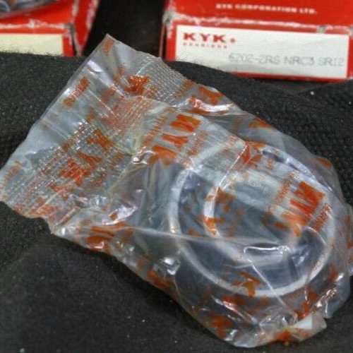 Two (2) KYK 6202-2RS NR C3 SR12 Deep Groove Bearings 15MM ID w Snap Ring NEW
