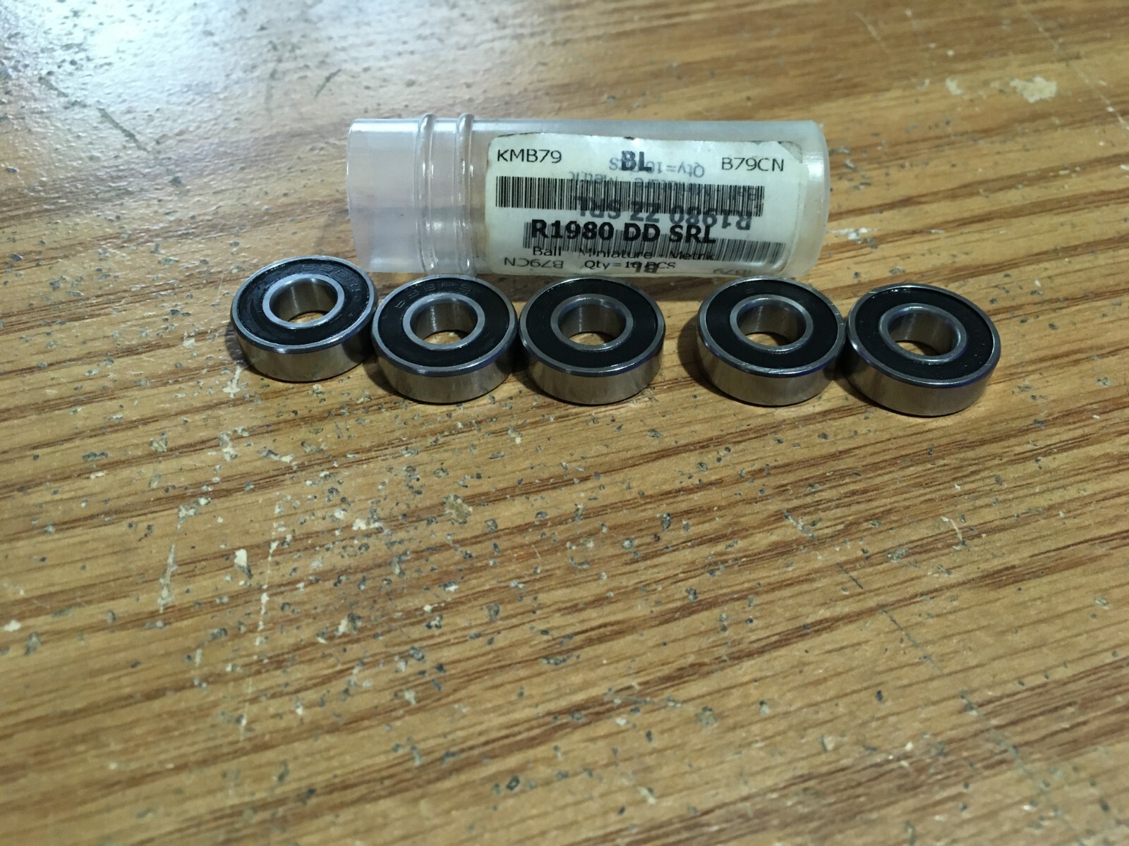 (5) BL® – R1980 DD SRL 8mm Bore x 19mmOD x 6.0mmW Shielded Enclosure Miniature
