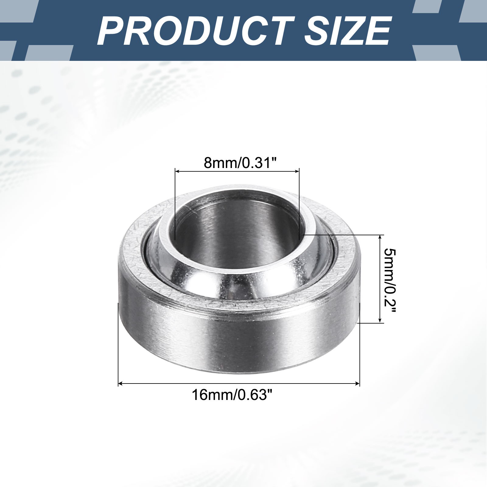 2 Pcs 8x16x5mm GE6C Spherical Plain Bearing Bearing Steel Bearing ABEC-3