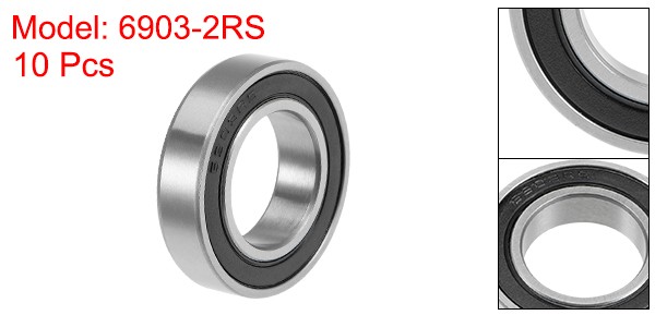 10pcs 6903-2RS 61903 2RS Deep Groove Ball Bearings 17x30x7mm Double Sealed