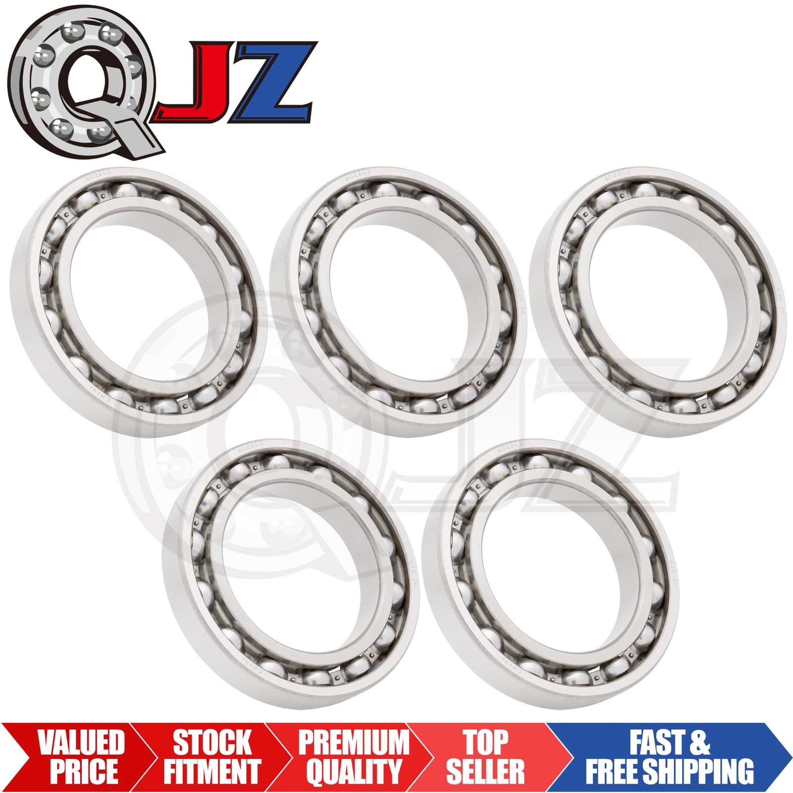 [Qty.5] 6022-OPEN Radial Deep Groove Ball Bearing [110mm ID x 170mm OD x 28mm W]