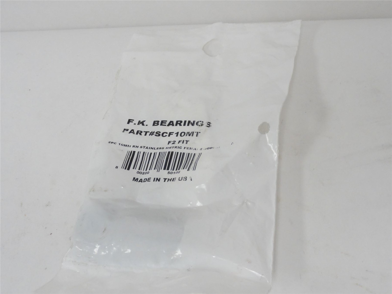 239601 New-No Box; FK Bearings SCF10MT Rod End Bearing; 10mm Bore; M10x1.5