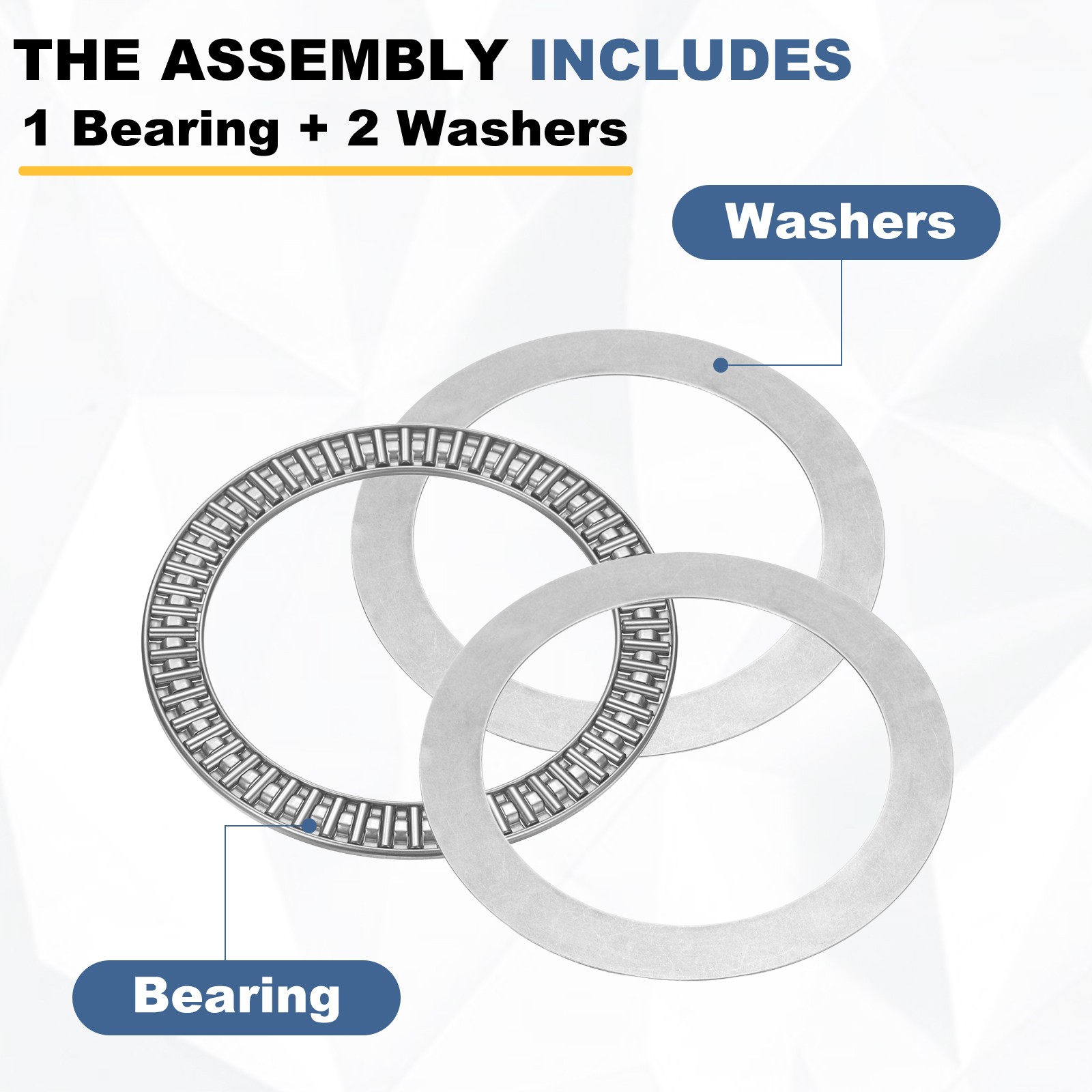 110x145x6mm AXK110145 Chrome Steel Needle Roller Thrust Bearings w Washers