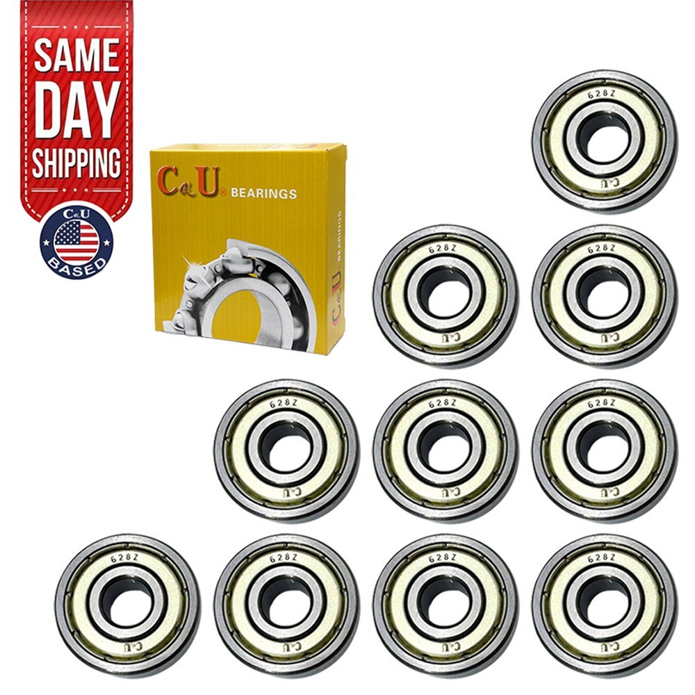 10 Pack CKU 628-ZZ 8x24x8mm Double Metal Shielded Deep Groove Ball Bearings