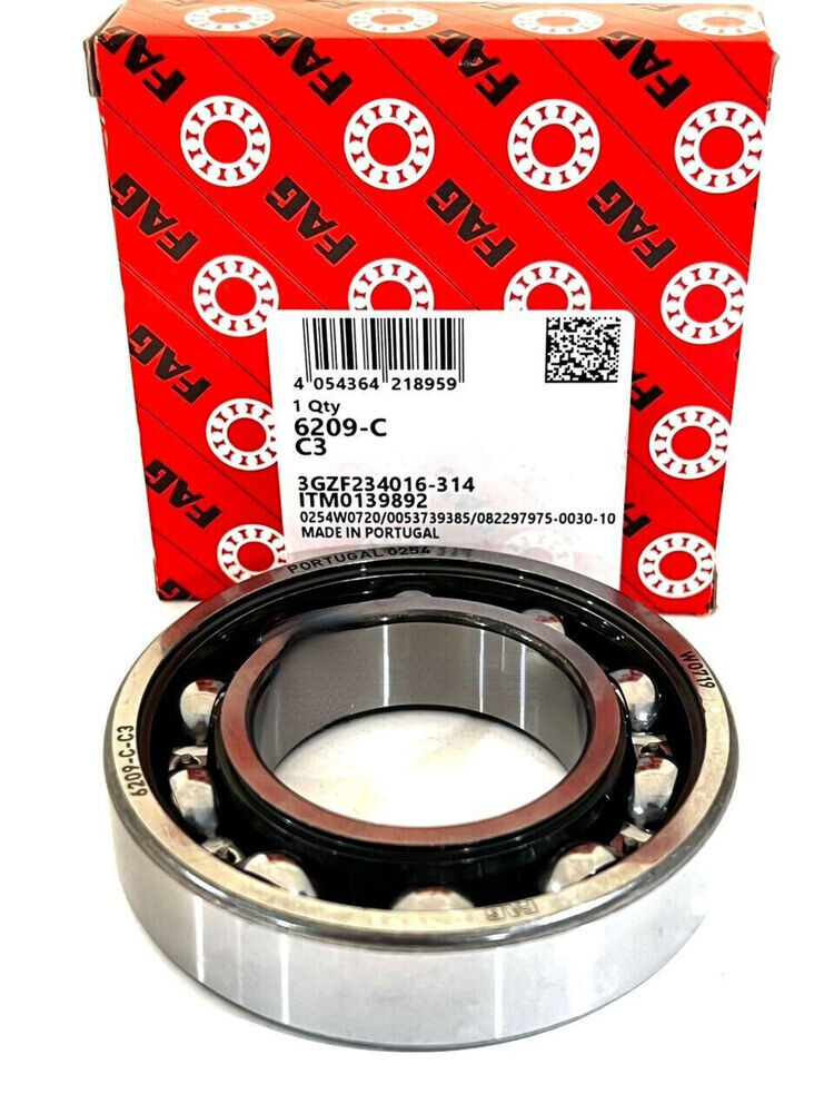 FAG 6209 C3 DEEP GROOVE BALL BEARING, OPEN TYPE, NO SEALS 45x85x19mm 6209-C-C3