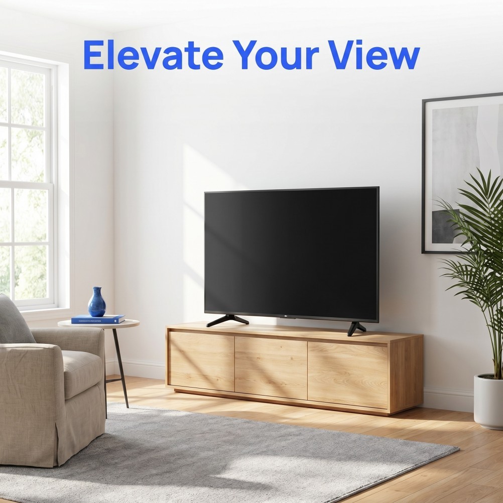 1 Pair TV Mount Stand Base Plastic Feet for TV with Wide Compatibility Black
