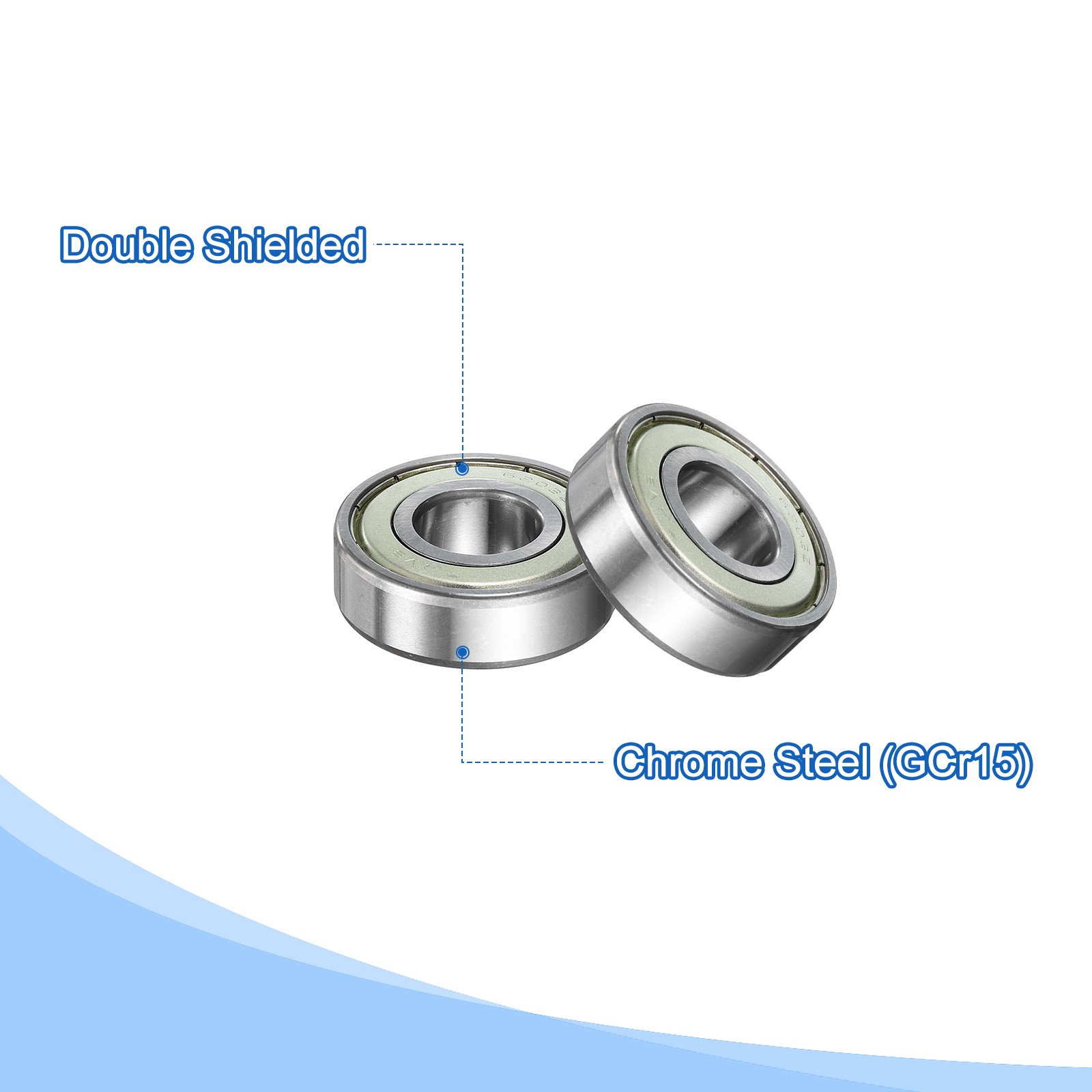 6203ZZ Ball Bearing 2pcs 11/16″x1-9/16″x1/2″ Z2 Double Steel Shielded