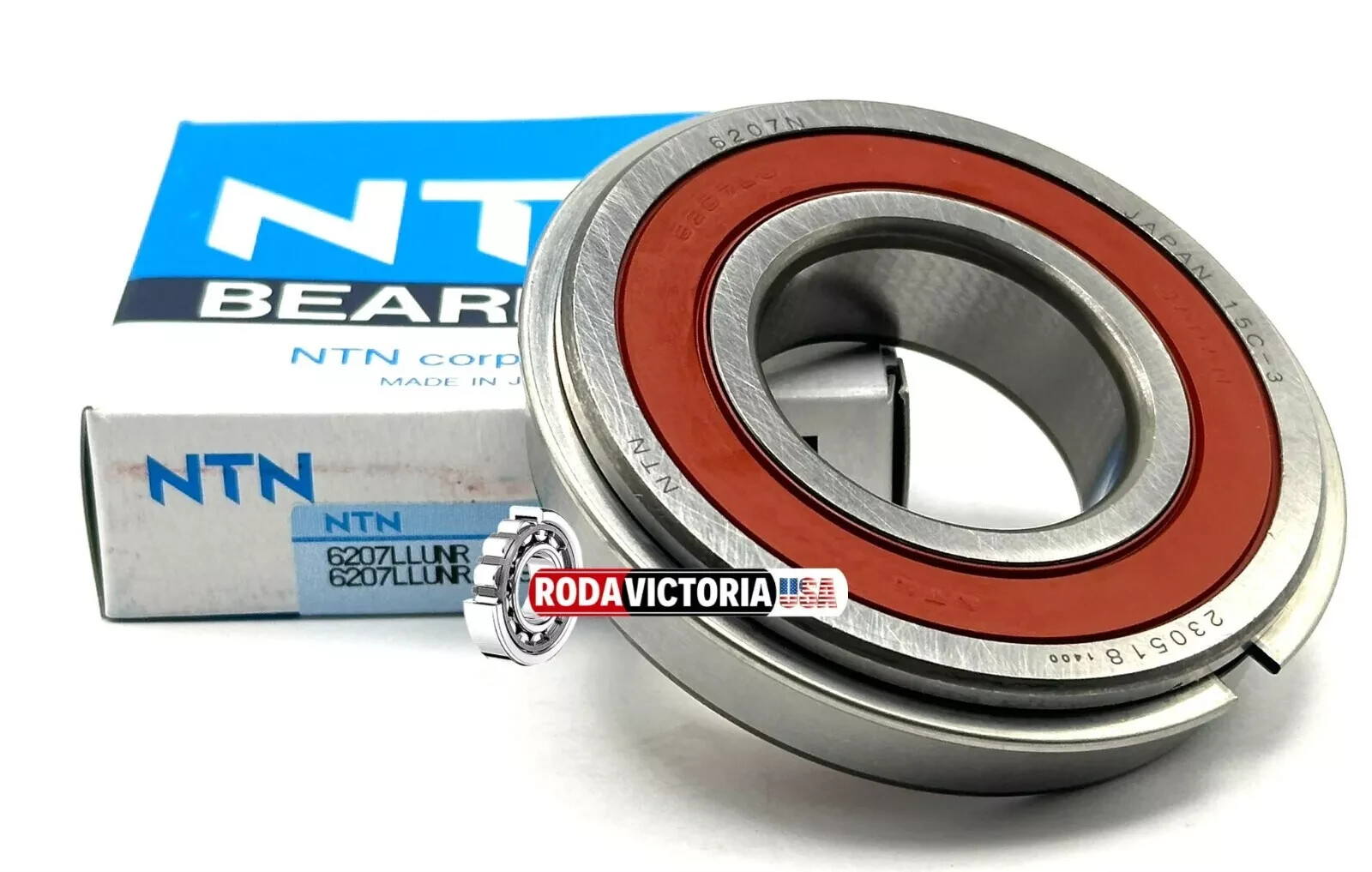 NTN JAPAN 6207 LLU NR BALL BEARING, RUBBER SEALED + SNAP RING 35x72x17 mm