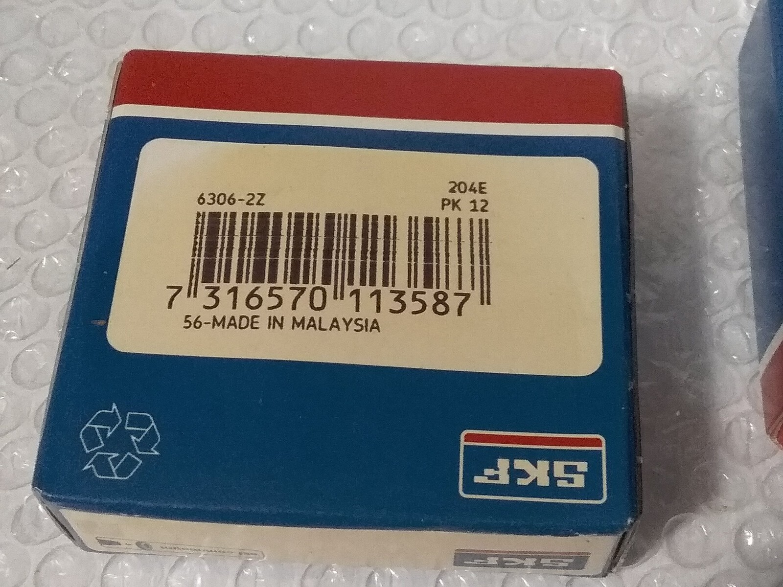 2 pcs, SKF. 6306 2Z, Deep Groove Roller Bearing, 30 x 72 x 19mm Sbwh-c129-bb.yy