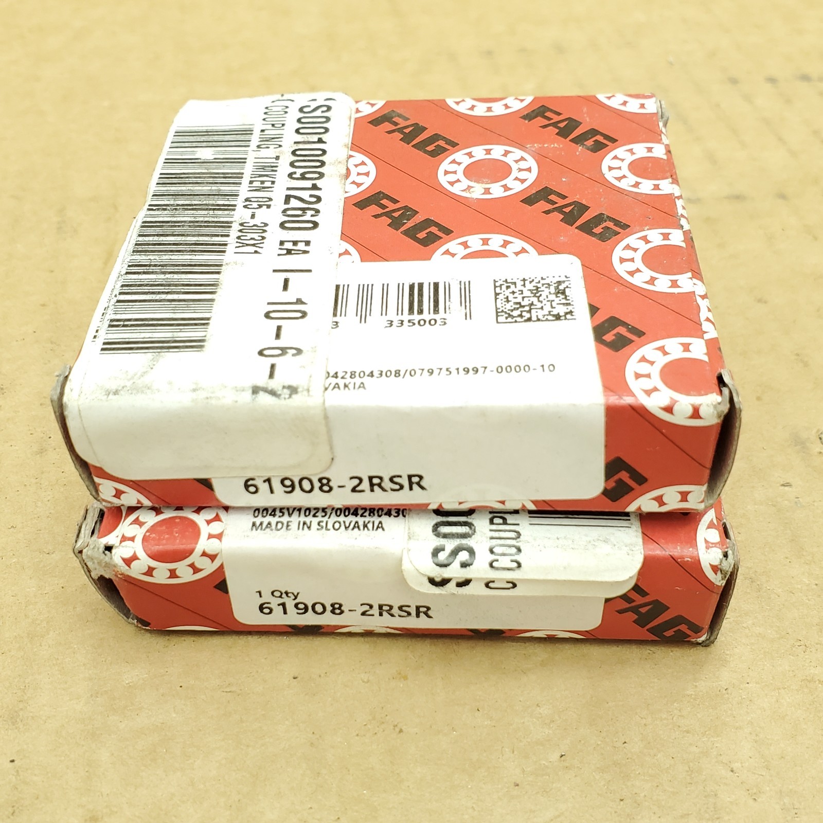 FAG 61908-2RSR Ball Roller Bearing w/ Double Rubber Seal 40x62x12mm – NEW in Box