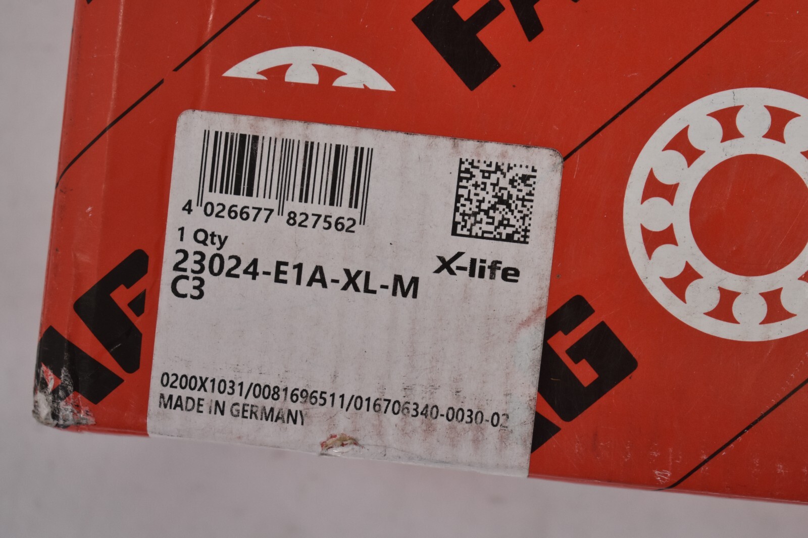 FAG Spherical Roller Bearing Straight Bore 120mm ID x 180mm OD x 46mm W