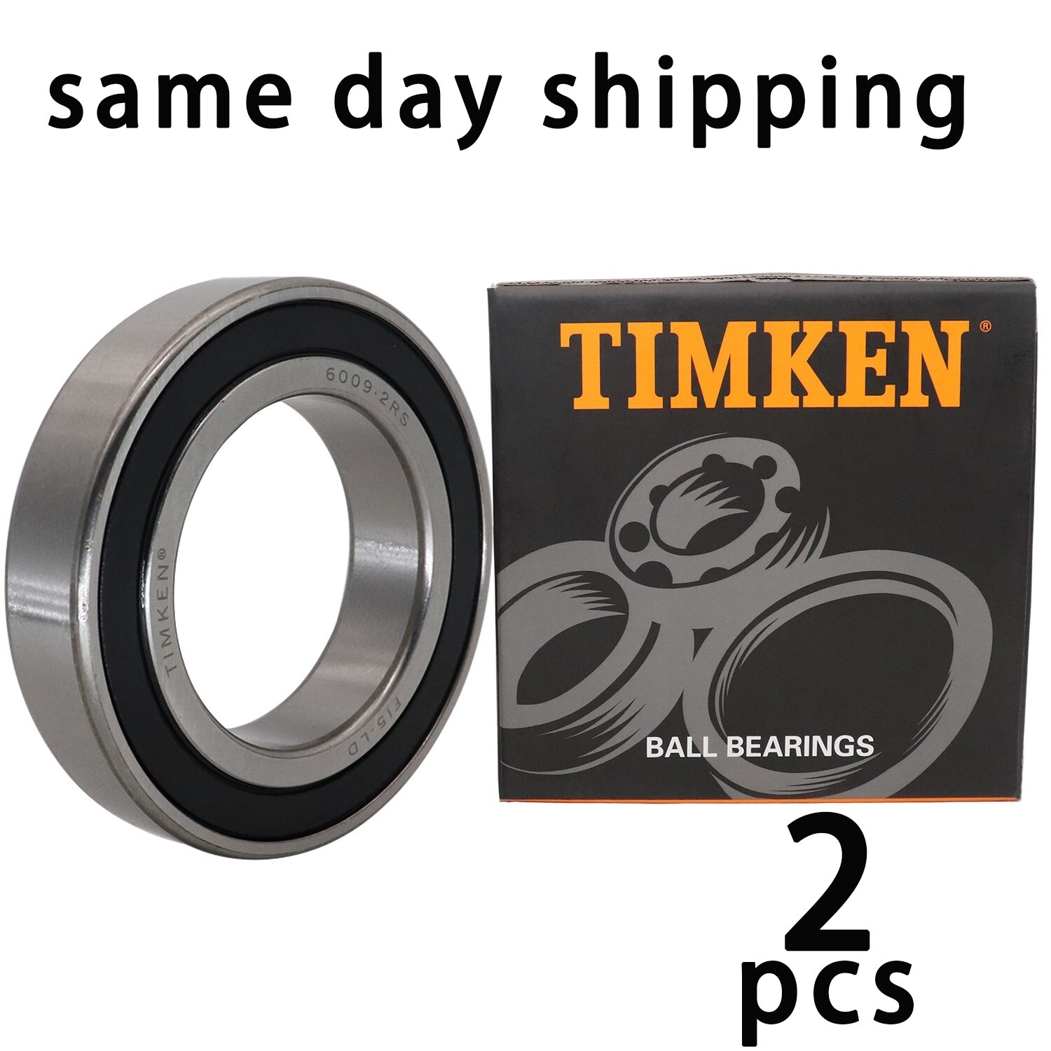 2PCS TIMKEN 6009-2RS 45X75X16MM Double Rubber Seal Ball Bearings 6009RS