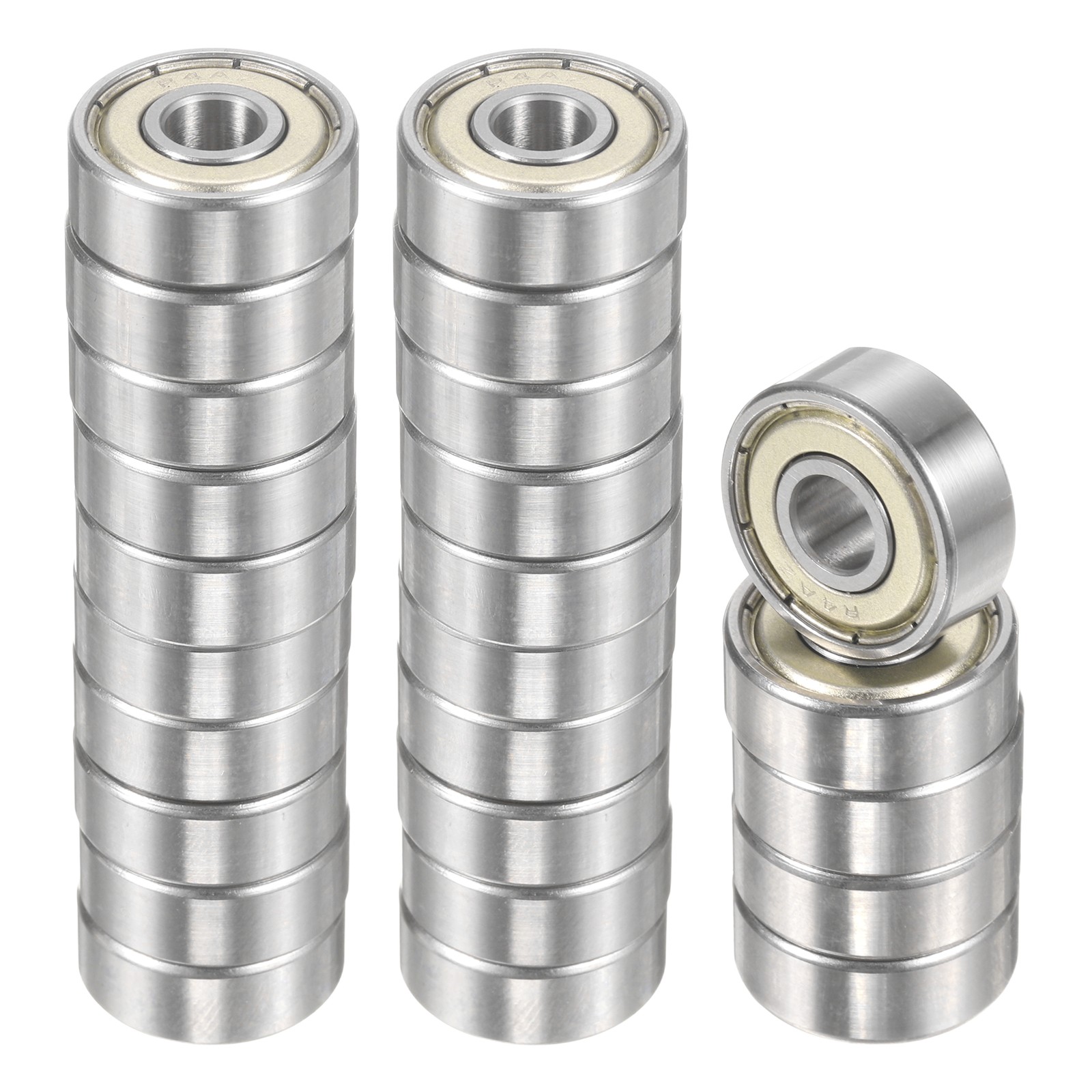 25pcs R4AZZ 1/4″ ID x 3/4″ OD x 9/32″ Height Z2 Ball Bearings Silver Tone