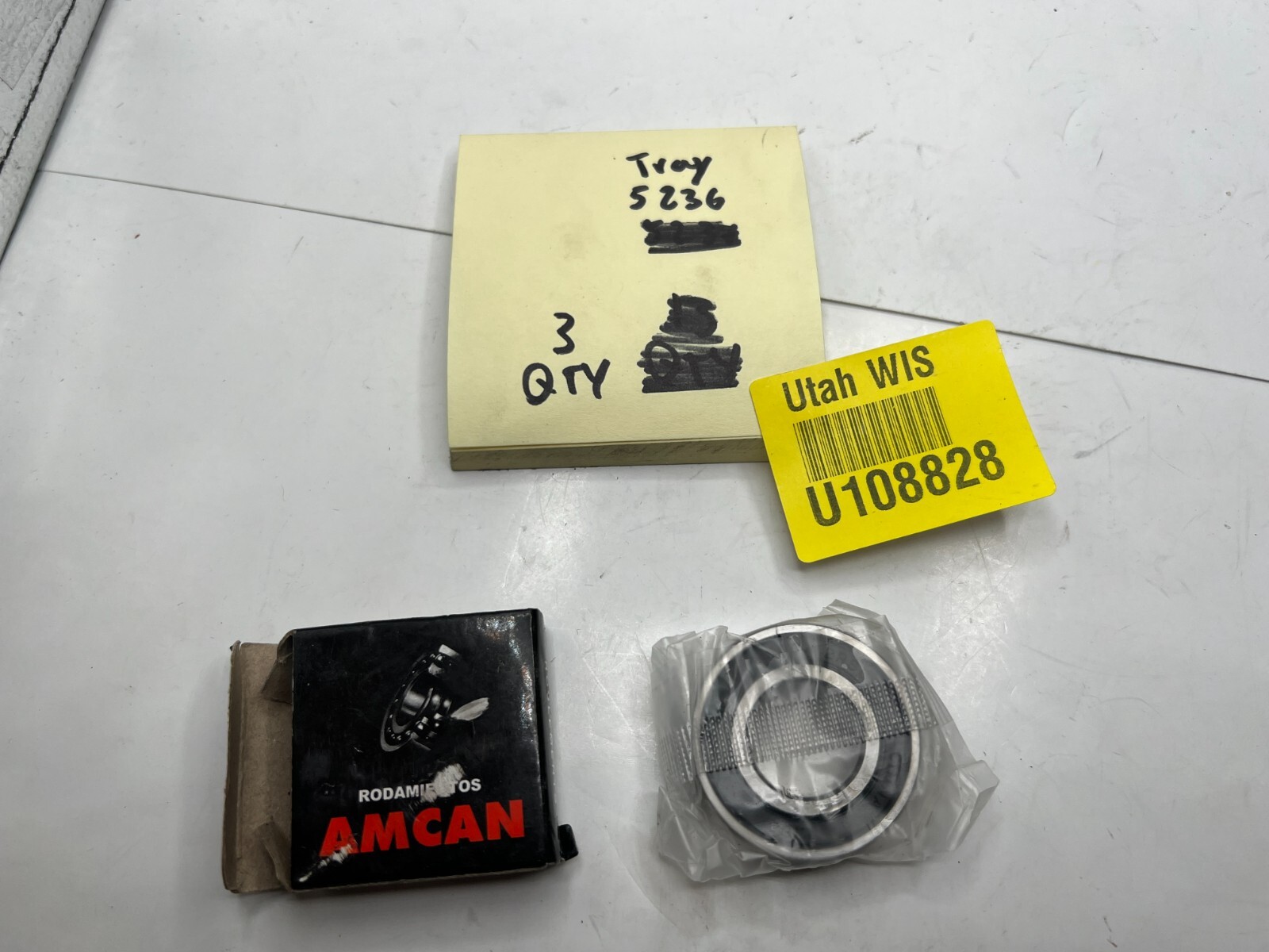 (QTY 3) AMCAN 6004-2RS C3 Rubber Sealed Single Row Ball Bearing