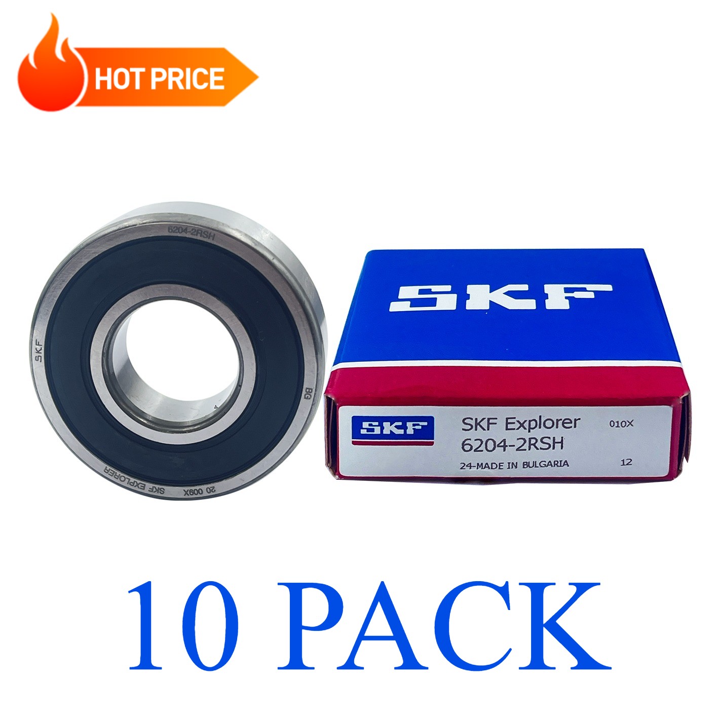 10PACK SKF 6204-2RSH 6204-2RS 20X47X14MM Double Rubber Seal Ball Bearings