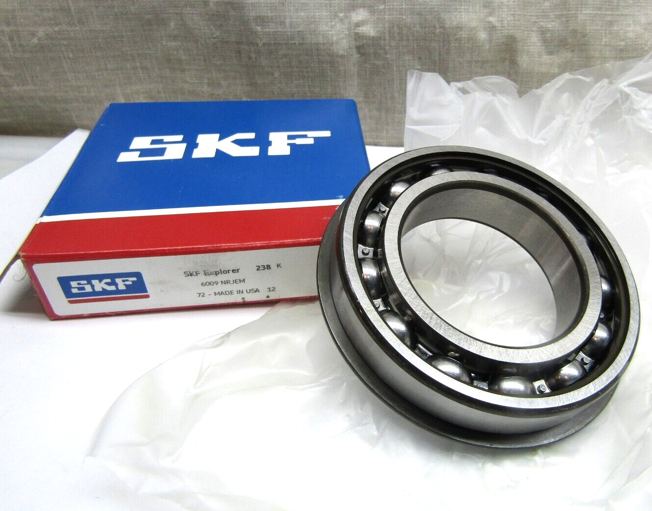 SKF 6009NR JEM 45mm X 75mm X 16mm Open Snap Ring Bearing 6009-NR