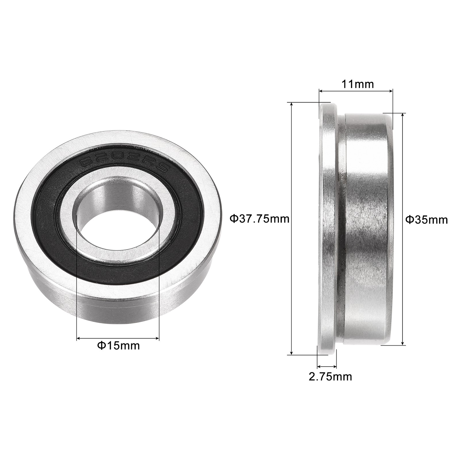 4PCS F6202-2RS Double Shielded Ball Bearing 15x35x11mm Bearings