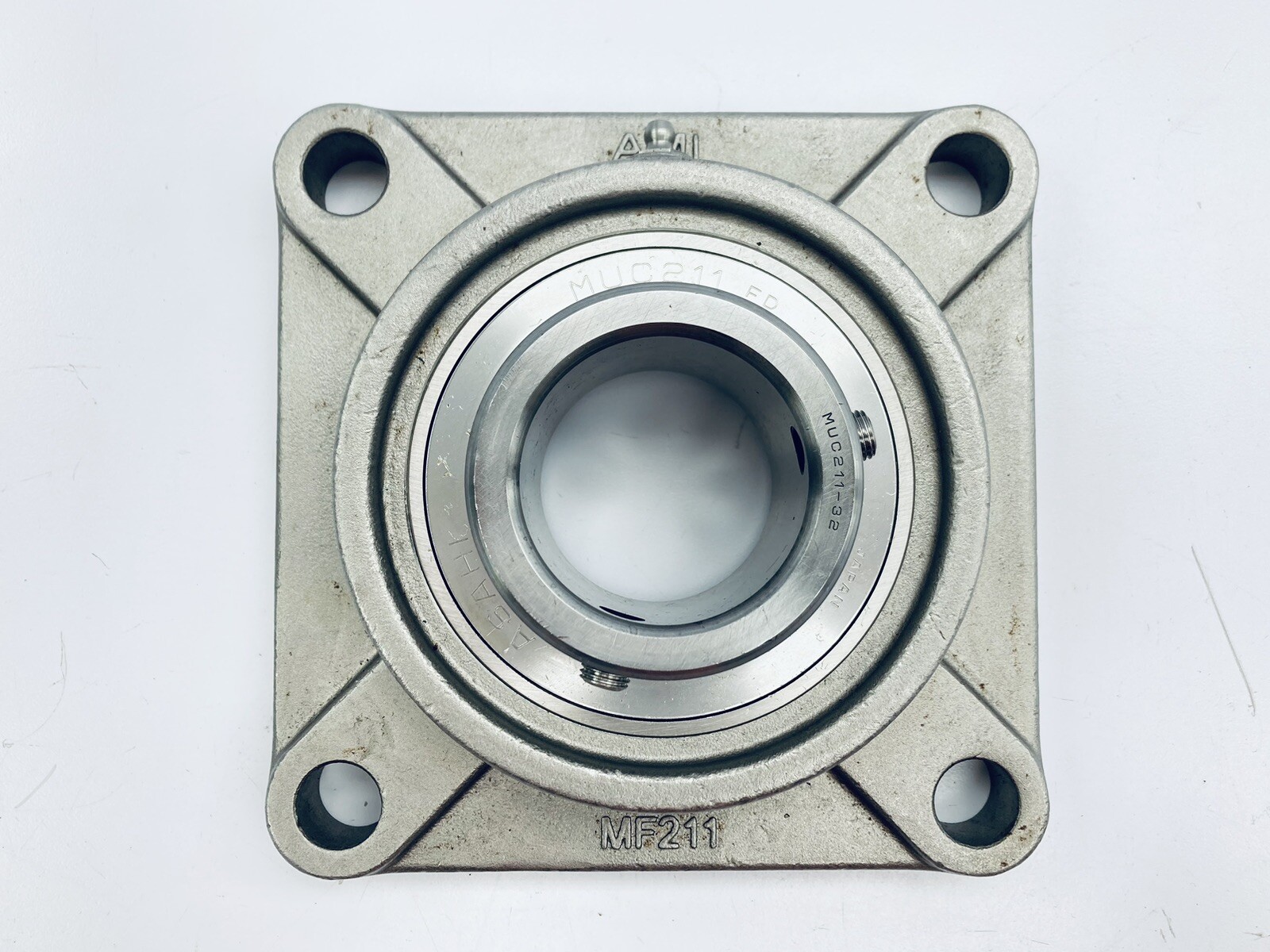 AMI ASAHI MUCF211-32 BEARING 4-BOLT FLANGE UNIT 2″-BORE STAINLESS STEEL
