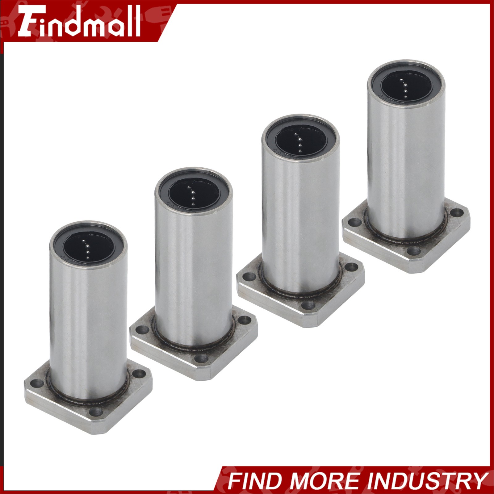 Findmall LMK20LUU 20x32x80mm Linear Bearing Square Flange Steel Cage CNC