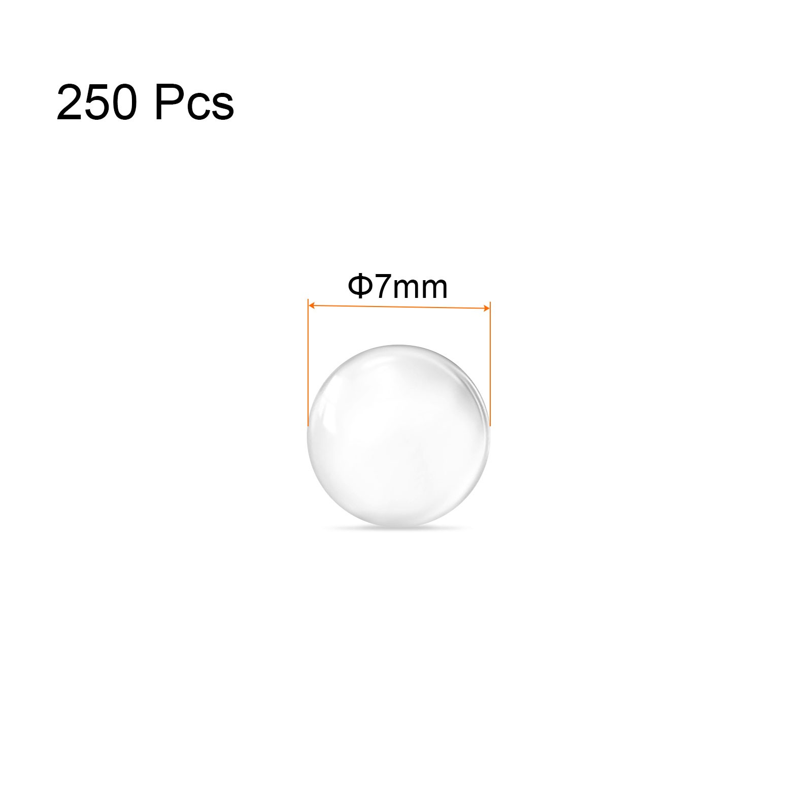 250pcs Glass Ball Boiling Stones 7mm Soda Lime Glass Beads, Clear