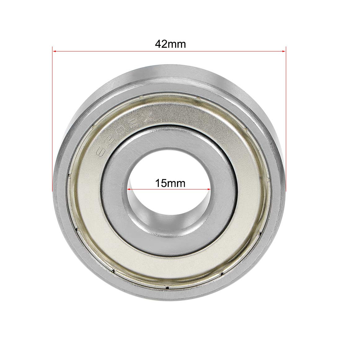 6302ZZ Deep Groove Ball Bearing 15X42X13Mm Double Shielded Chrome Steel Bearings